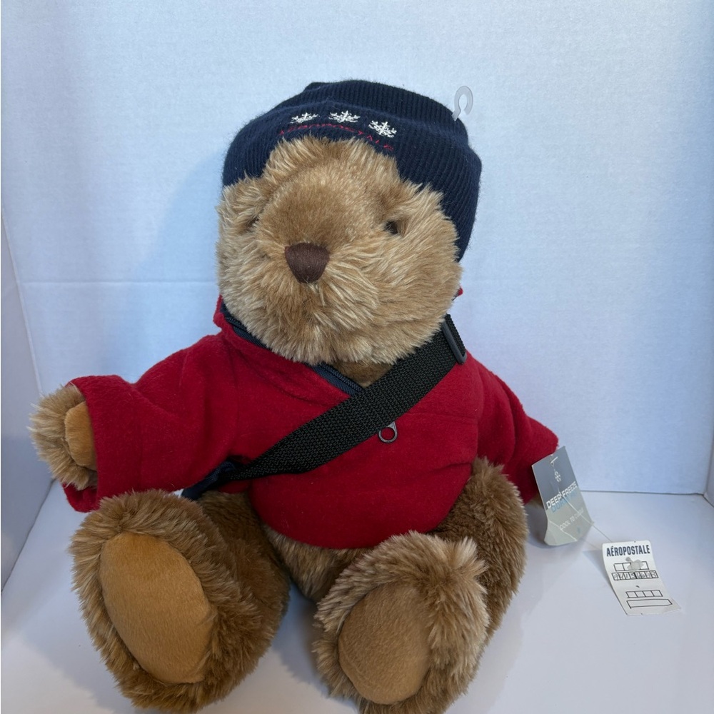 Aeropostale Bear “Deep Freeze Dorm Pet” Plush – Red Coat, Winter Hat - NWT